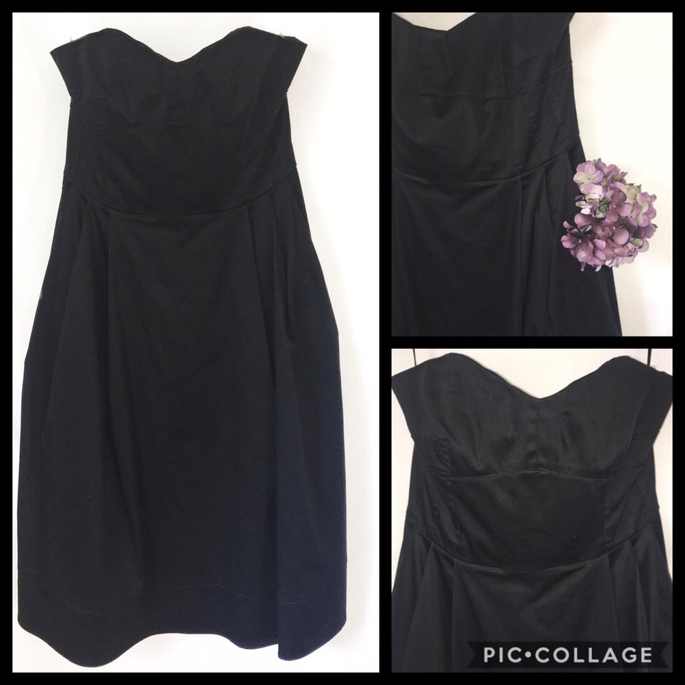 Calvin Klein strapless black semi formal dress 6